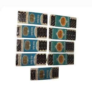 9pk Vintage Wrights Rick Rack Black Metallic Trim 2.5yd Each 85% Cotton‎ 420 421